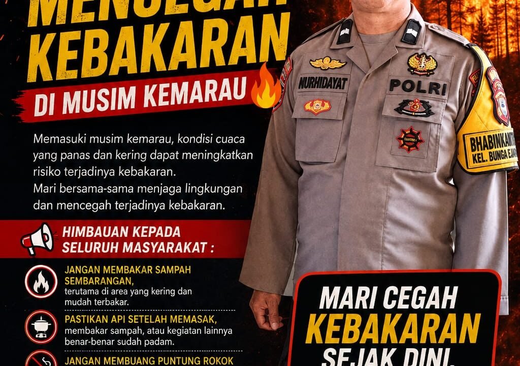 Bhabinkamtibmas Polsek Bontoala Imbau Warga Waspada Kebakaran di Musim Kemarau